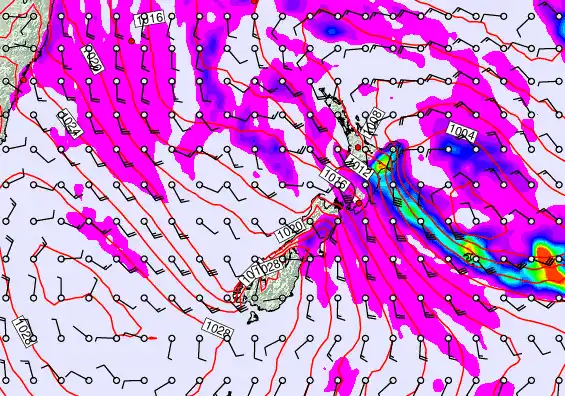 New Zealand forecast chart for Tuesday, April 21st, 2026 at 6:00 PM