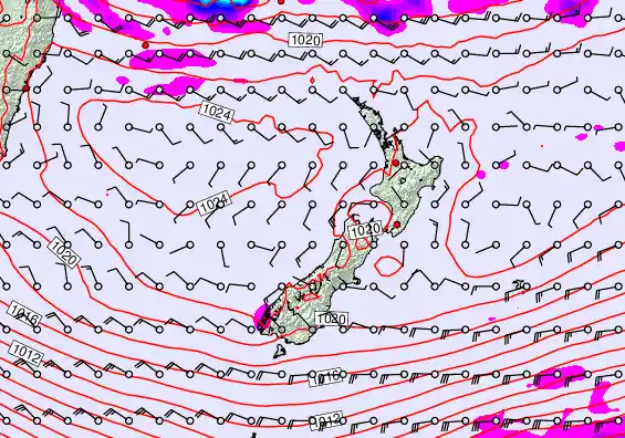 New Zealand forecast chart for Tuesday, April 28th, 2026 at 6:00 AM