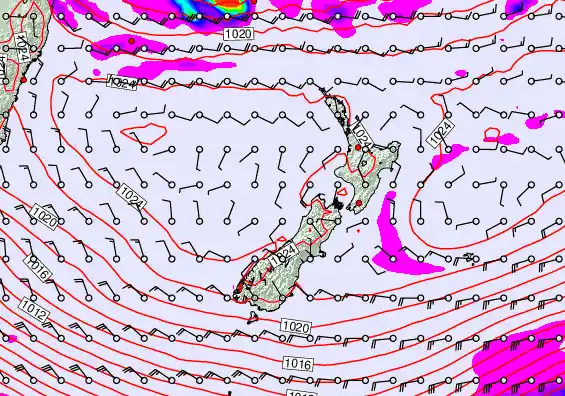 New Zealand forecast chart for Tuesday, April 28th, 2026 at 12:00 PM