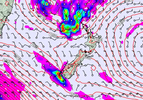 New Zealand forecast chart for Thursday, April 30th, 2026 at 12:00 AM