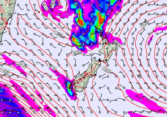 New Zealand forecast chart for Thursday, April 30th, 2026 at 6:00 AM