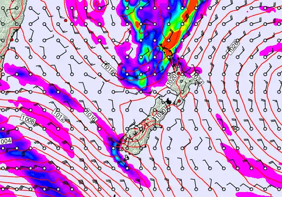 New Zealand forecast chart for Thursday, April 30th, 2026 at 12:00 PM