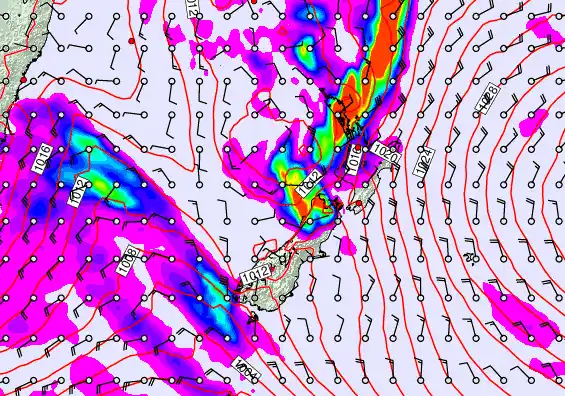 New Zealand forecast chart for Friday, May 1st, 2026 at 12:00 AM