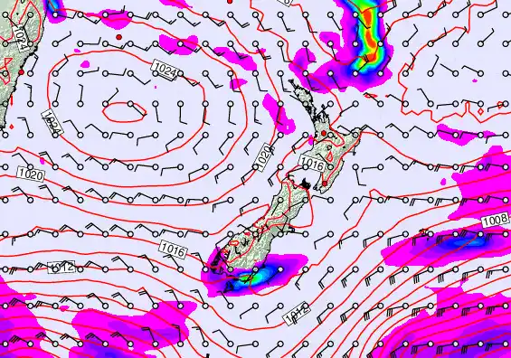 New Zealand forecast chart for Sunday, April 26th, 2026 at 12:00 PM