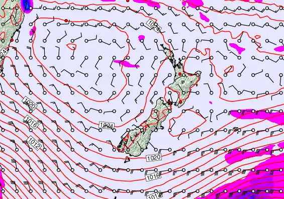 New Zealand forecast chart for Tuesday, April 28th, 2026 at 12:00 PM