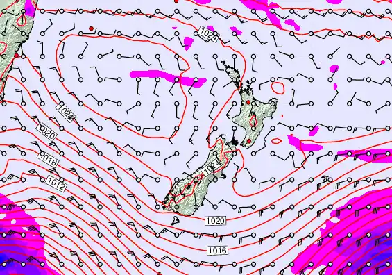 New Zealand forecast chart for Tuesday, April 28th, 2026 at 6:00 PM