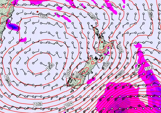 New Zealand forecast chart for Thursday, April 30th, 2026 at 12:00 AM