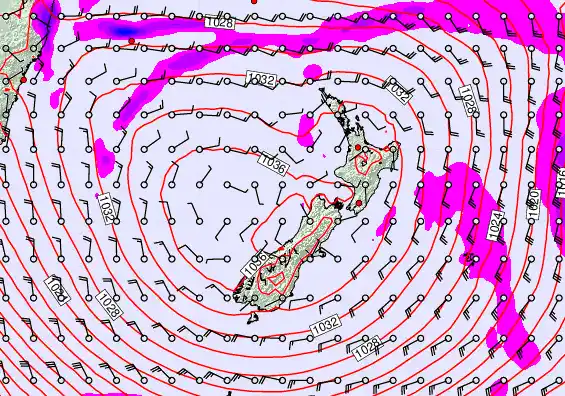 New Zealand forecast chart for Friday, May 1st, 2026 at 12:00 AM