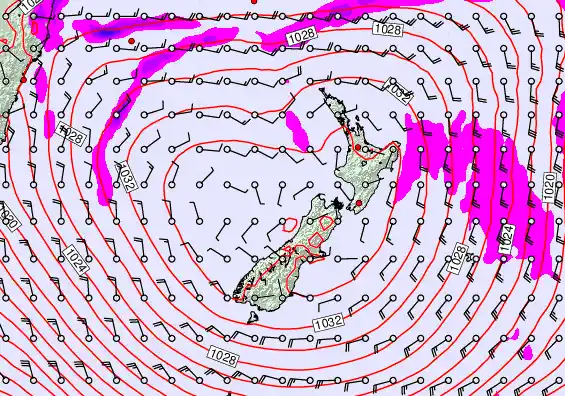 New Zealand forecast chart for Friday, May 1st, 2026 at 6:00 AM