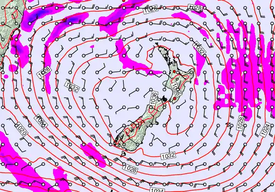 New Zealand forecast chart for Friday, May 1st, 2026 at 6:00 PM