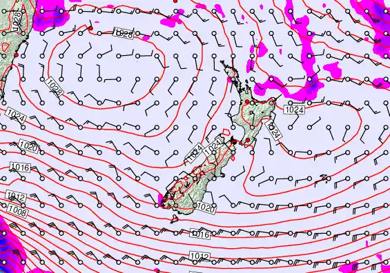 New Zealand forecast chart for Tuesday, April 28th, 2026 at 12:00 PM