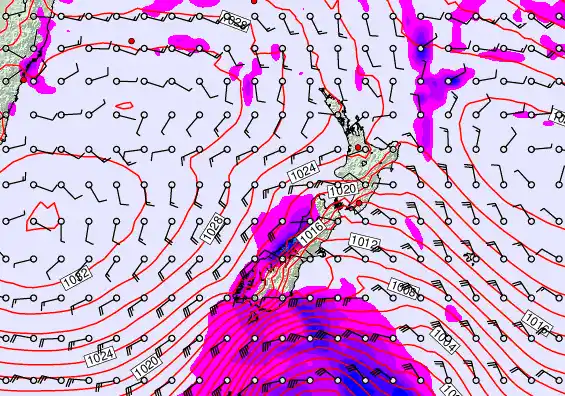 New Zealand forecast chart for Wednesday, April 29th, 2026 at 12:00 PM