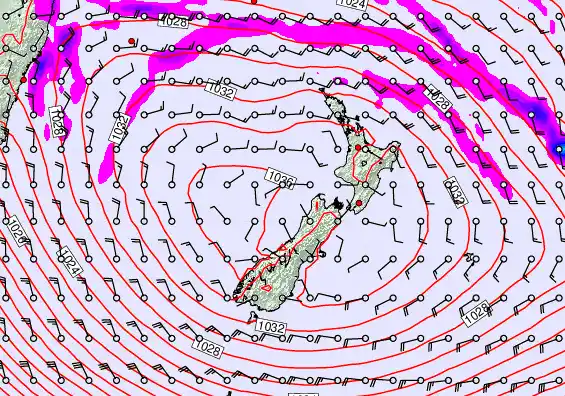 New Zealand forecast chart for Friday, May 1st, 2026 at 12:00 AM