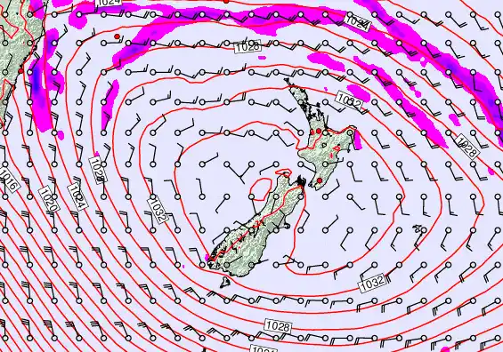 New Zealand forecast chart for Friday, May 1st, 2026 at 6:00 AM