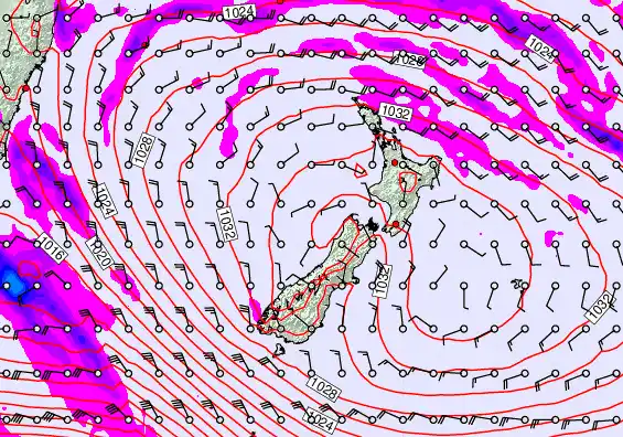 New Zealand forecast chart for Friday, May 1st, 2026 at 6:00 PM