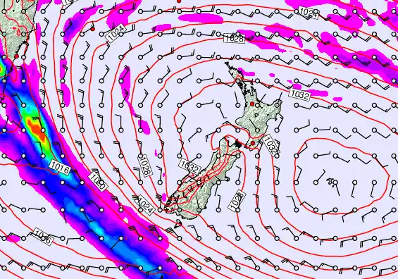 New Zealand forecast chart for Saturday, May 2nd, 2026 at 6:00 AM