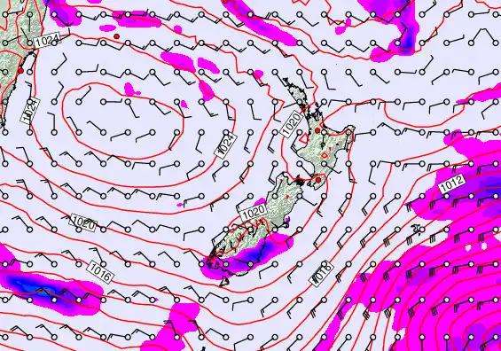New Zealand forecast chart for Sunday, April 26th, 2026 at 12:00 PM