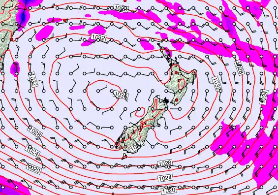 New Zealand forecast chart for Thursday, April 30th, 2026 at 12:00 PM