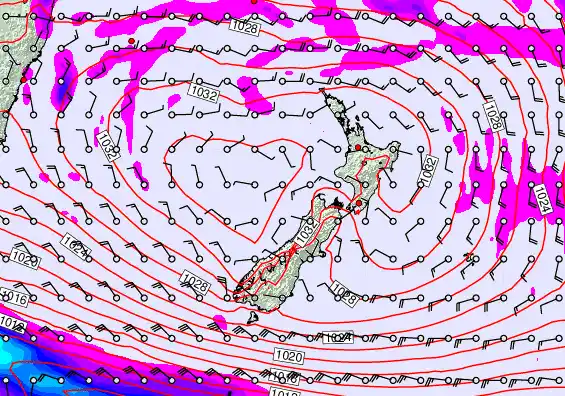 New Zealand forecast chart for Friday, May 1st, 2026 at 12:00 AM