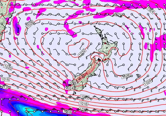New Zealand forecast chart for Friday, May 1st, 2026 at 6:00 AM