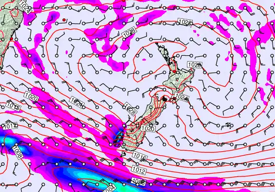 New Zealand forecast chart for Friday, May 1st, 2026 at 6:00 PM