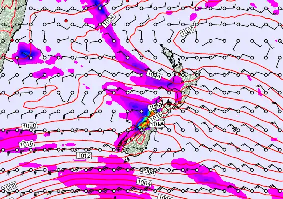 New Zealand forecast chart for Sunday, May 3rd, 2026 at 6:00 AM