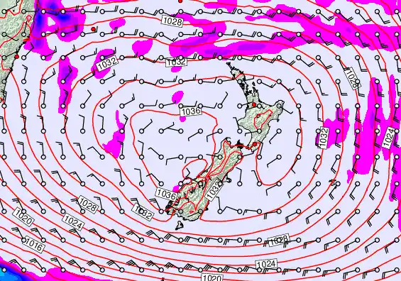 New Zealand forecast chart for Friday, May 1st, 2026 at 12:00 AM