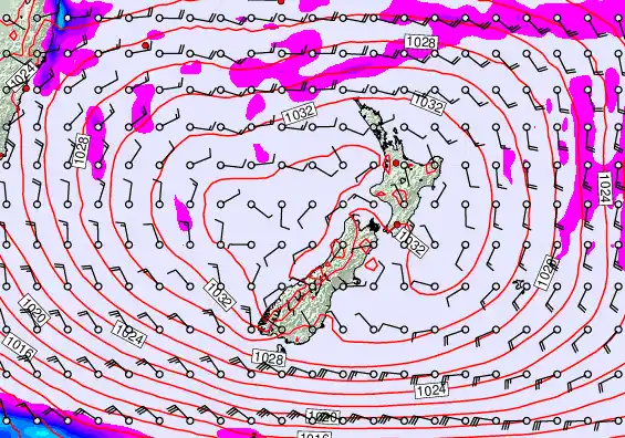 New Zealand forecast chart for Friday, May 1st, 2026 at 6:00 AM