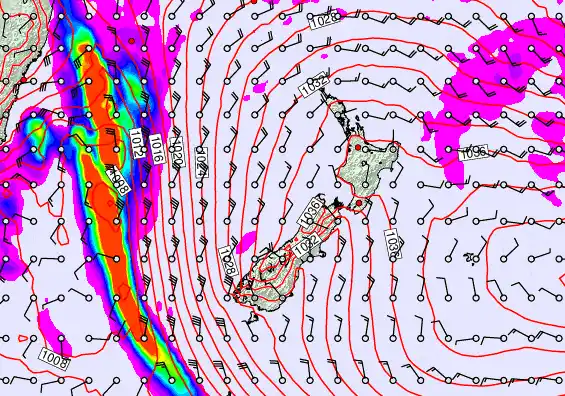 New Zealand forecast chart for Sunday, May 3rd, 2026 at 6:00 PM