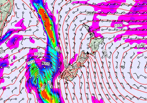 New Zealand forecast chart for Monday, May 4th, 2026 at 12:00 PM