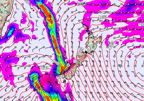 New Zealand forecast chart for Monday, May 4th, 2026 at 6:00 PM
