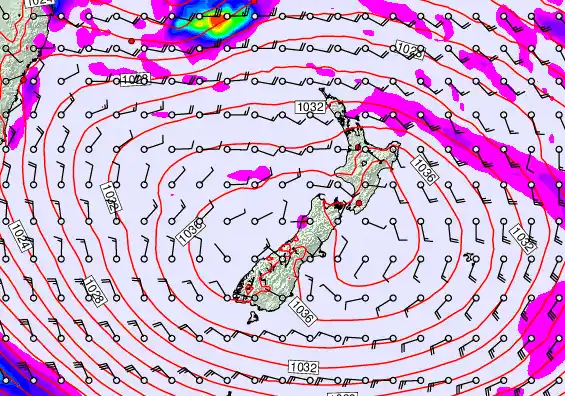 New Zealand forecast chart for Thursday, April 30th, 2026 at 6:00 AM
