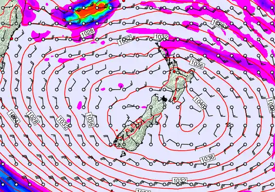 New Zealand forecast chart for Thursday, April 30th, 2026 at 12:00 PM