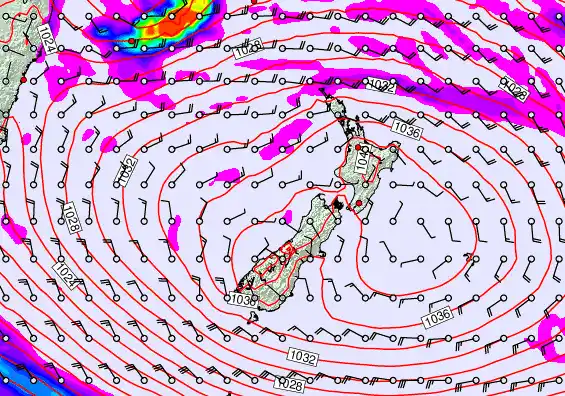 New Zealand forecast chart for Thursday, April 30th, 2026 at 6:00 PM
