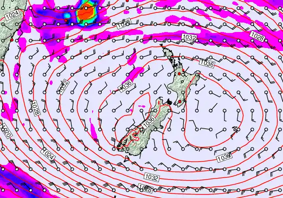 New Zealand forecast chart for Friday, May 1st, 2026 at 12:00 AM