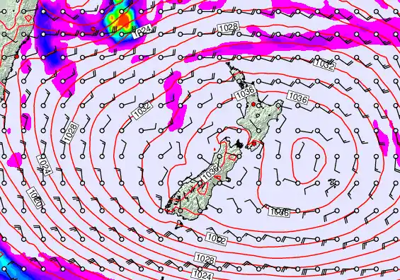 New Zealand forecast chart for Friday, May 1st, 2026 at 6:00 AM