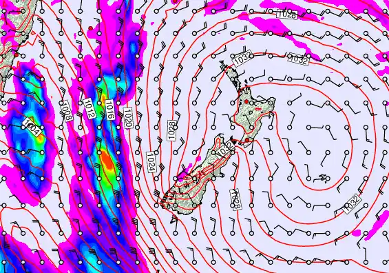 New Zealand forecast chart for Sunday, May 3rd, 2026 at 12:00 PM