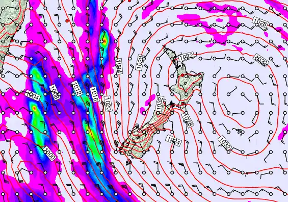 New Zealand forecast chart for Sunday, May 3rd, 2026 at 6:00 PM