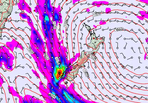 New Zealand forecast chart for Monday, May 4th, 2026 at 6:00 AM