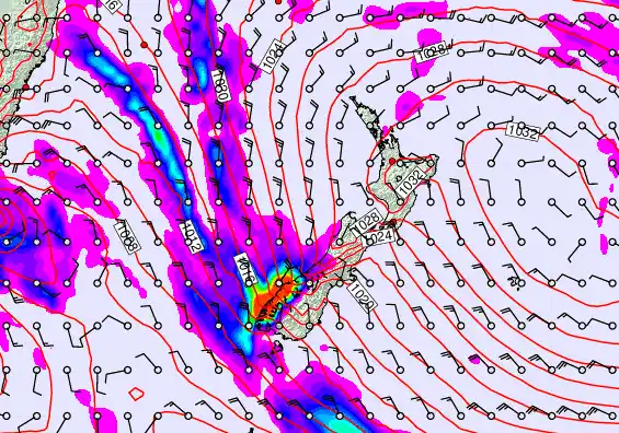 New Zealand forecast chart for Monday, May 4th, 2026 at 12:00 PM