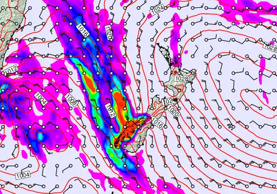 New Zealand forecast chart for Tuesday, May 5th, 2026 at 12:00 AM