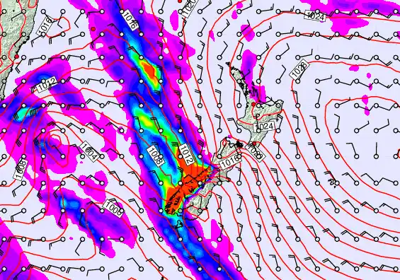 New Zealand forecast chart for Tuesday, May 5th, 2026 at 6:00 AM