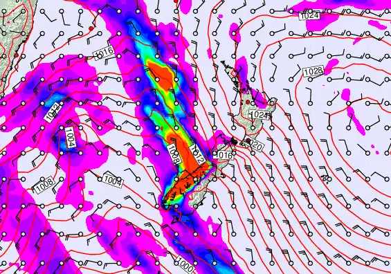 New Zealand forecast chart for Tuesday, May 5th, 2026 at 12:00 PM