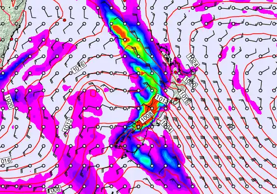 New Zealand forecast chart for Wednesday, May 6th, 2026 at 12:00 AM