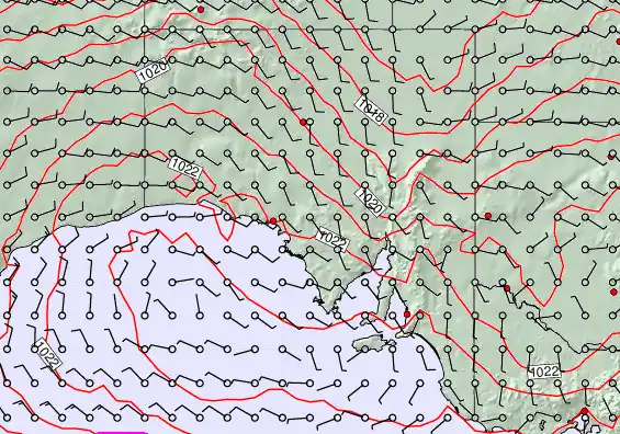 South Australia forecast chart for Sunday, April 26th, 2026 at 6:00 PM