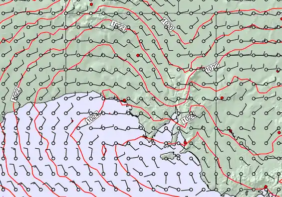 South Australia forecast chart for Monday, April 27th, 2026 at 12:00 AM