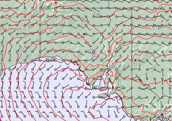 South Australia forecast chart for Monday, April 27th, 2026 at 6:00 AM