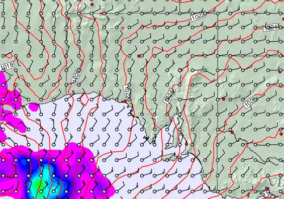 South Australia forecast chart for Wednesday, April 29th, 2026 at 12:00 AM