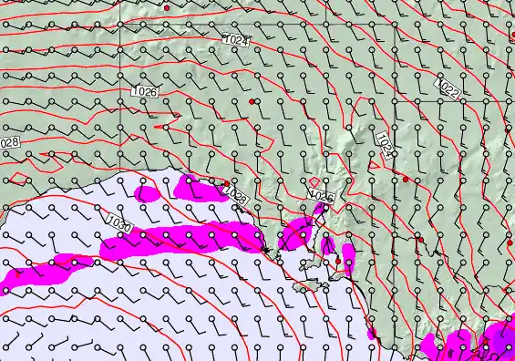 South Australia forecast chart for Wednesday, May 6th, 2026 at 6:00 AM