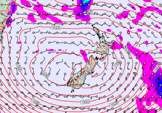 New Zealand forecast chart for Thursday, April 30th, 2026 at 12:00 AM